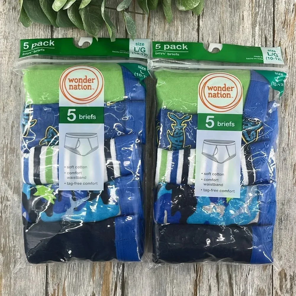 Boys Cotton Brief Underwear 2, 5-Packs